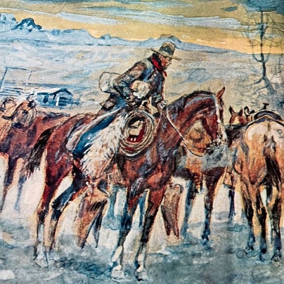 1971 Marlboro Cigarette Tobacco Ad Print Ad Full Page Christmas Scene u Cowboy H - Picture 4 of 5